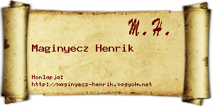 Maginyecz Henrik névjegykártya