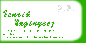 henrik maginyecz business card